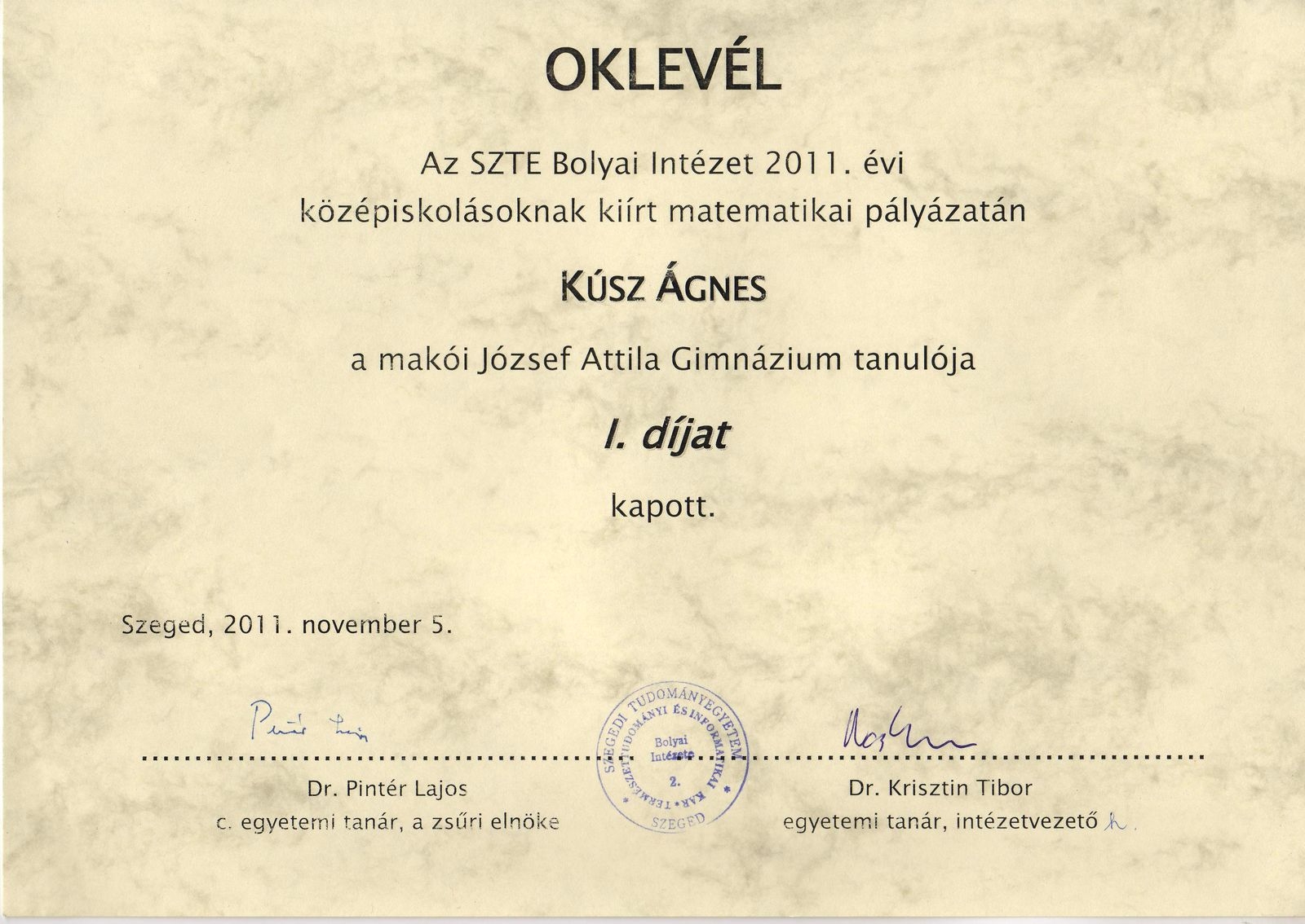 Elsöprő JAG-os siker a Szegedi Tudományegyetem matematika pályázatán