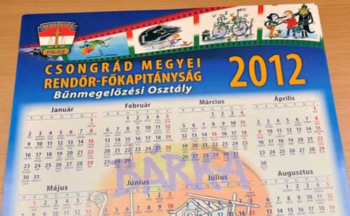 Naptárt a bűnmegelőzésért