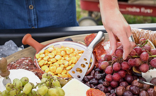 Egészséges ebéd szőlővel